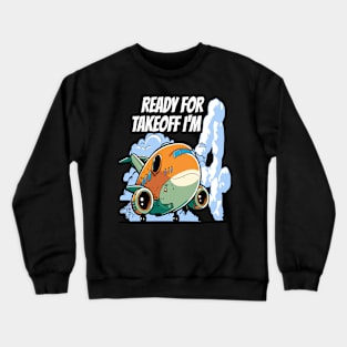 Ready for Takeoff I'm 4 - 4nd Birthday Boy Airplane Theme Crewneck Sweatshirt